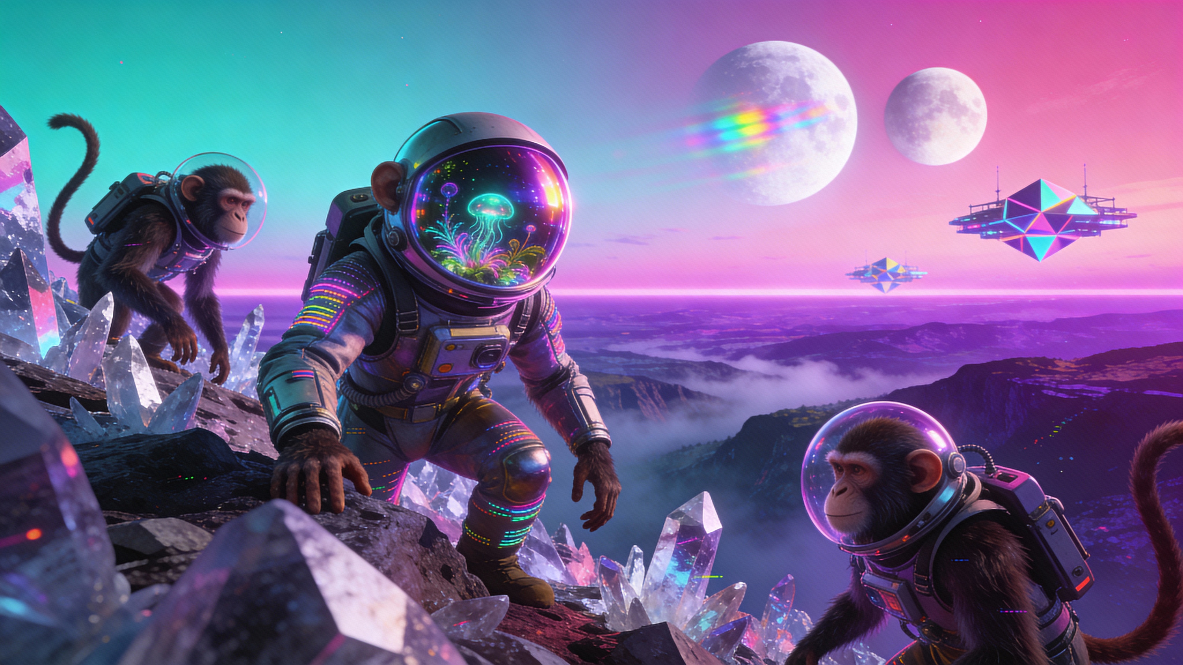 Space monkeys background